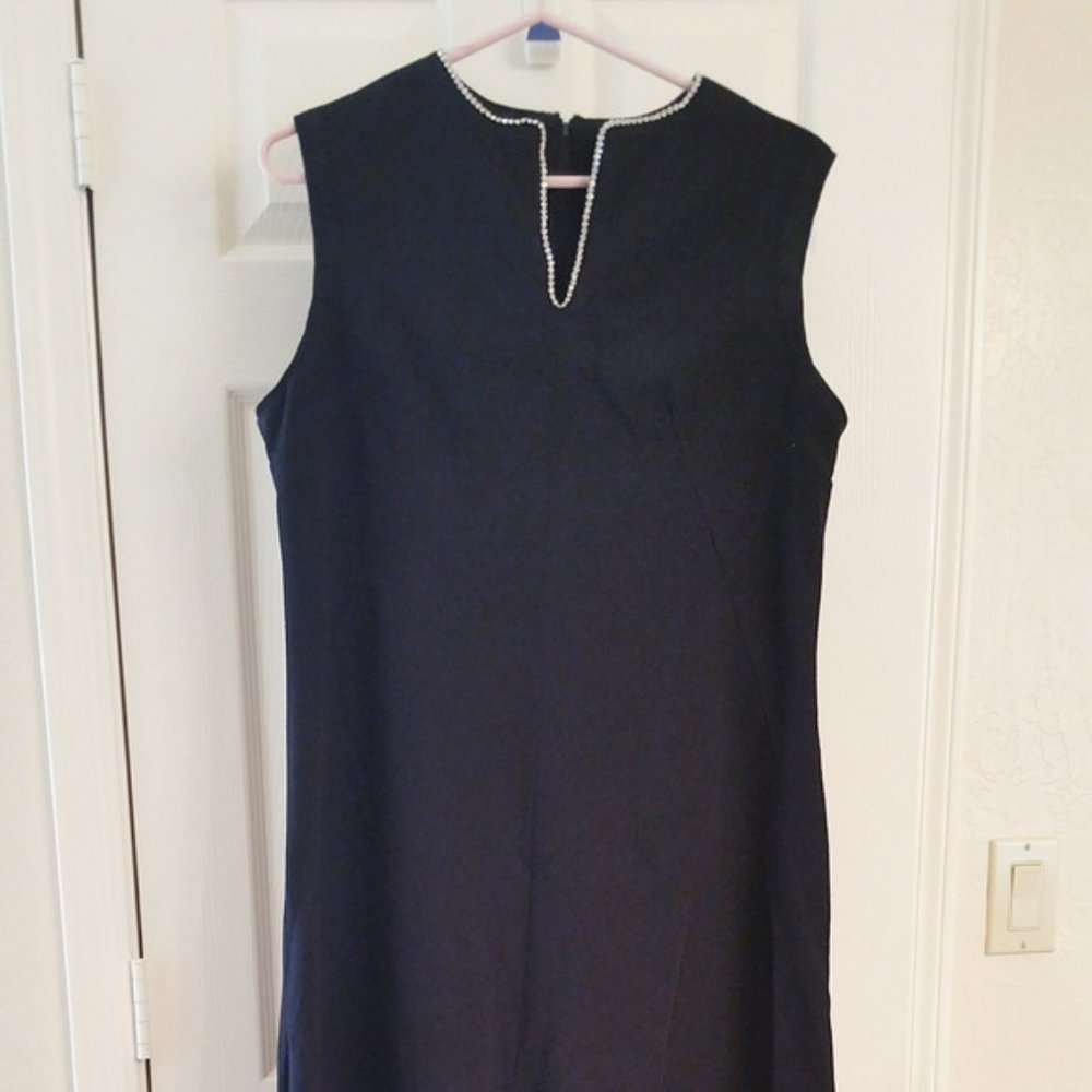 Vintage PIN-UP 50s Long Black Dress Sleeveless
